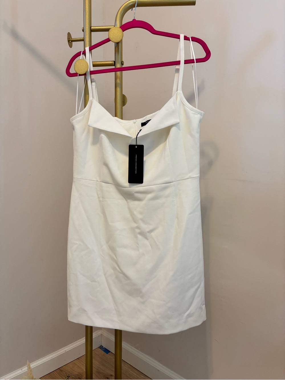 French Connection White Cowl Neck Slip Dress Top